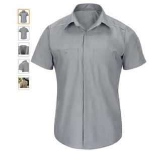 Red Kap Men's Short Sleeve Pro Airflow Work Shirt, Charcoal, Large